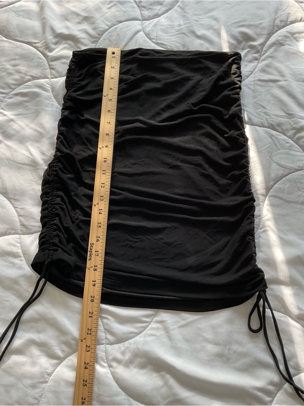 Fashion Nova Black Ruched Side-Drawstring Skirt - Picture 2 of 6
